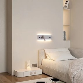 Brilagi-LED Aplică spot de perete cu port USB NOCTIS LED/3W/230V+LED/9W bej