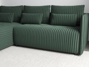 Colțar extensibil dumonde cu ladă de depozitare si sezut confortabil din spuma high-density, Malta Ambience Verde II 235x185 cm