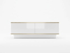 Dulap TV ALVIN 135 cm, alb/auriu