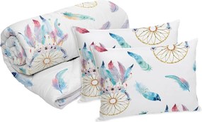 Set Alcam 2 perne microfibra 50x70 cm si pilota matlasata 180x200 cm, Dream Catcher