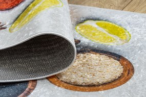 ANDRE 3343 covor lavabil Condimente, bucatarie, anti-alunecare - argint / bej