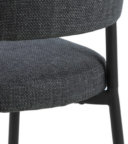 MAZZONI EXPORT IRIS Antracit [Gri închis] (material Basel 19) - SCAUN MODERN TAPIȚAT PENTRU SALON/SUFRAGERIE LOFT