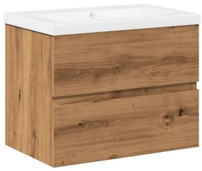 3328922 vidaXL Dulap cu chiuvetă încorporată lemn artizanal 61x39,5x49 cm