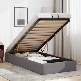 vidaXL Cadru de pat otoman fără saltea Gri 90x200 cm piele artificială