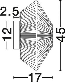 Aplica de perete cu design texturat ELVIO caramiziu 45cm