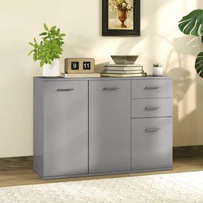 HOMCOM Dulap 3uși+2sertare gri 106x35x76 | Aosom Romania
