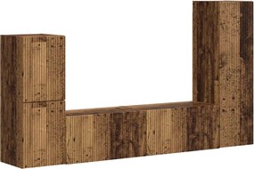 vidaXL Set comodă TV Pe perete 4 pcs Lemn vechi Lemn compozit