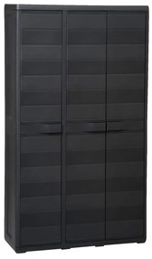 Dulap de depozitare pentru gradina, cu 4 rafturi, negru 1, 97 x 38 x 171 cm, Negru, Negru
