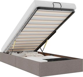 vidaXL Cadru de pat otoman fără saltea Taup 100x200 cm țesătură