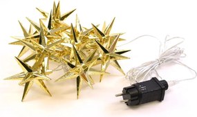 Lanț luminos cu LED-uri, 10 LED-uri, stele, 12 cm, alb cald