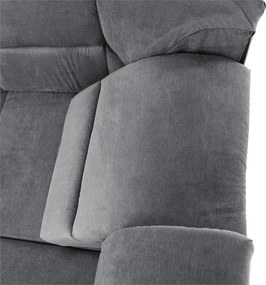 Colţar extensibil, material textil gri, model dreapta, SANTIAGO