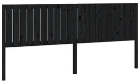 Tablie de pat, negru, 205,5x4x100 cm, lemn masiv de pin 1, Negru, 205.5 x 4 x 100 cm