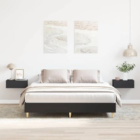 vidaXL Cadru de pat fără saltea, negru, 150x200 cm, lemn prelucrat