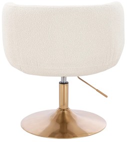 HR333N Scaun Boucle Crem cu Bază Aurie