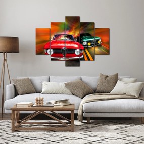 Tablou - Mașini de curse retro (150x105 cm)