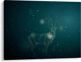 Tablou - Cerb magic noaptea (70x50 cm)