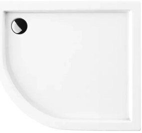Cadita dus semirotunda Omnires Riverside alb 80x90 cm