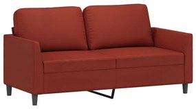 Canapea cu 2 locuri, rosu vin, 140 cm, piele ecologica Bordo, 160 x 77 x 80 cm