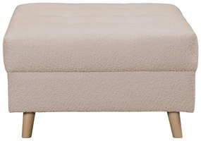 Taburet bej cu tapițerie din stofă bouclé Ariella – Ropez