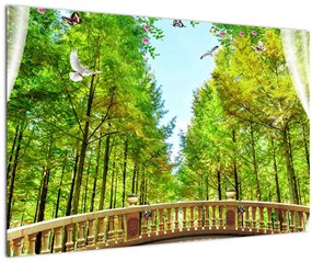 Tablou - Privire spre pădure (90x60 cm)