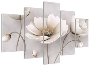 Tablou cu florile albe (150x105 cm)