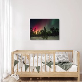 Tablou pe sticlă cu Northern Lights (70x50 cm)