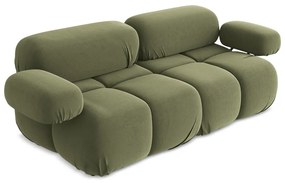 Canapea modulară verde-deschis cu tapițerie din catifea 190 cm Lokua – Makamii