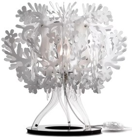Veioza design Art Deco unicat realizata manual Fiorella alb
