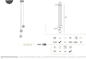 Lustra cu 3 pendule LED design modern NOBILE