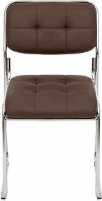 Scaun de așteptare maro HRC 608 din piele sintetică și aspect modern