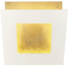 Aplica de perete LED design ambiental DALIA 22x22cm, alb/ auriu