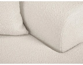 Colțar bej extensibil, cu spațiu de depozitare cu tapițerie din țesătură bouclé (cu colț pe partea dreaptă, cu șezlong) Kyoto – Cosmopolitan Design