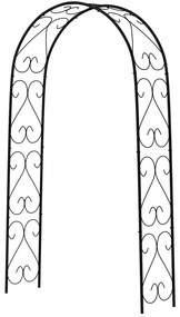 Outsunny Arcadă de Grădină Arcadă de Trandafiri Stil Fier Forjat dim. 125L x 37l x 230H cm oţel epoxid Negru pentru plante căţărătoare | Aosom Romania