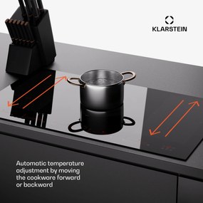 Klarstein Masterzone 90 Flex, plită cu inducție, max. 12 600 W, încorporat, 5 zone Flex, tehnologie ThermoBoost, Smart Flex
