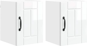 vidaXL Dulap de bucătărie 2 pcs Alb lucios 30 x 31 x 40 cm