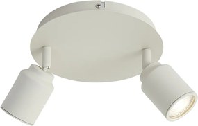 Spot încastrat modern bej cu 2 lumini IP44 - Ducha