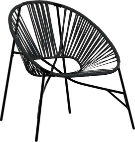 vidaXL Scaun ouă de grădină Negru Poly Rattan