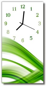 Ceas de perete din sticla vertical Abstracție Grafică verde