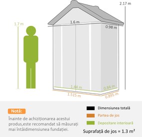 Outsunny metal 2 3, magazie căsuță dulap depozitare cutie | Aosom Romania
