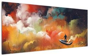 Tablou - Om navigând prin spațiu (120x50 cm)