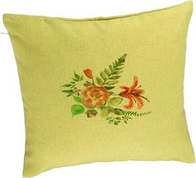 Perna Decorativa, Model Florale, 40x40 cm, Verde, Husa Detasabila, Perna Inclusa, BEKZ®
