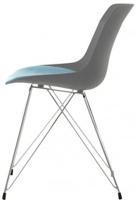 Set 2 scaune Emily gri/albastru deschis