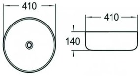 Lavoar Loano 41 cm diametru, alb