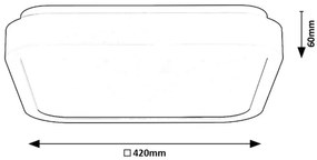 Plafoniera LED baie IP44 Samira 42x42cm negru/alb