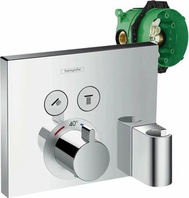 Baterie dus incastrata Hansgrohe ShowerSelect cu 2 functii si porter crom lucios plus iBox