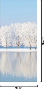 Fototapet pentru ușă - Peisaj de iarnă (95x205cm)