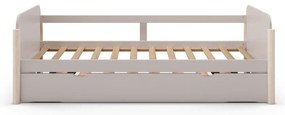 Pat pentru copii crem cu extensie suplimentară din lemn de pin 90x190 cm Enola – Marckeric