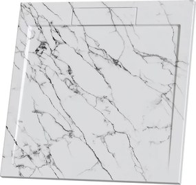 Cadita compozit pentru dus Inter Ceramic patrata 80x80 cm alb mat finisaj marmura