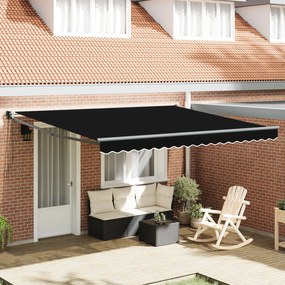 Marchiză retractabilă automată vidaXL neagră 400x300 cm