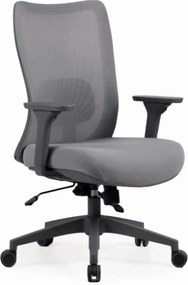 Scaun de birou Q-724, gri, stofa clasica/plasa, 62x49x95/105 cm